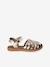 Sandales scratchées cuir enfant collection maternelle écru+or - vertbaudet enfant 