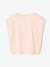 T-shirt voor meisjes, cropped, korte mouwen met schoudervulling bleekblauw+lichtroze - vertbaudet enfant 