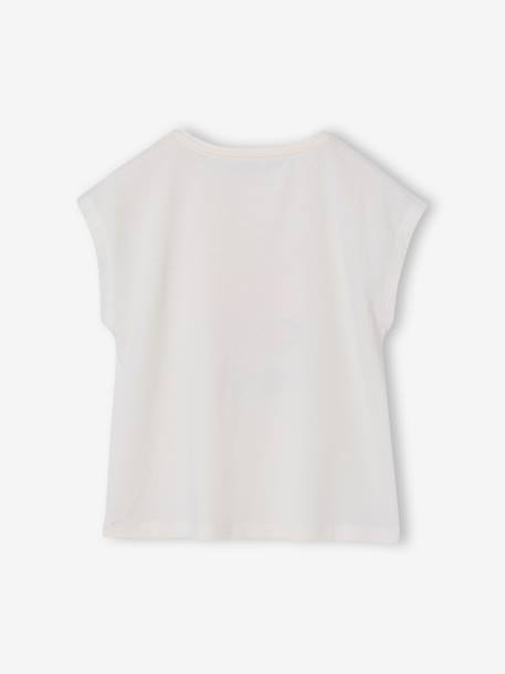 Meisjesshirt met dierenmotief abrikoos+ecru+grijsblauw - vertbaudet enfant 