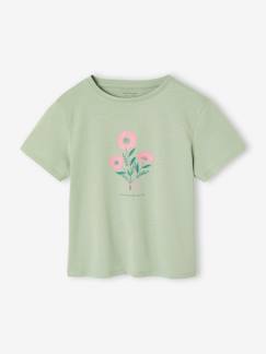 Meisje-T-shirt voor meisjes met print en korte mouwen