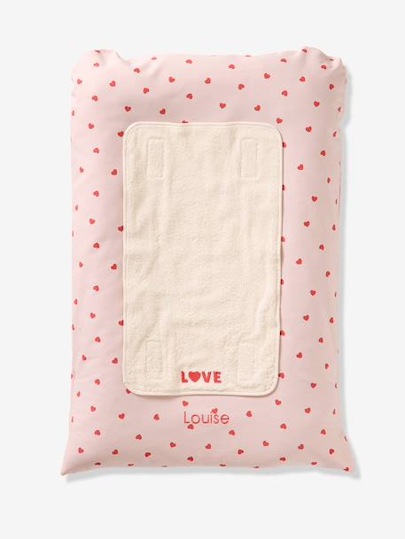 Matelas à langer + 2 tapis de change personnalisable MON COEUR rose imprimé - vertbaudet enfant 