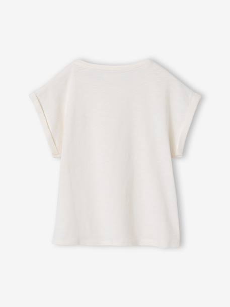 T-shirt fille sport écru+vert sauge - vertbaudet enfant 