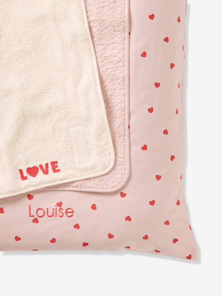 Matelas à langer + 2 tapis de change personnalisable MON COEUR rose imprimé - vertbaudet enfant 