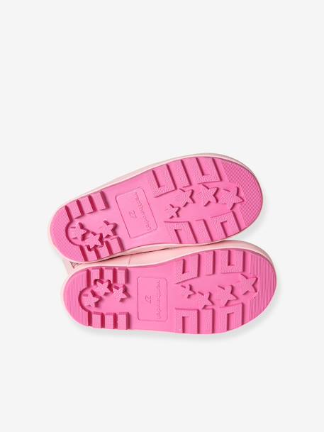 Bottes pluie fille caoutchouc bleu imprimé+écru+lot rose - vertbaudet enfant 