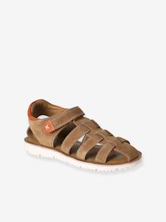 Schoenen-Jongen schoenen 23-38-Sandalen-Sandalen voor kinderen van leer met klittenband