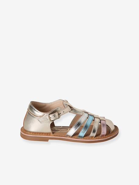 Sandales enfant cuir boucle or - vertbaudet enfant 