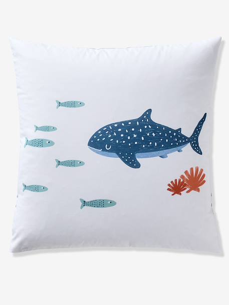 Parure housse de couette et taie d'oreiller enfant EN BORD DE MER blanc imprimé - vertbaudet enfant 