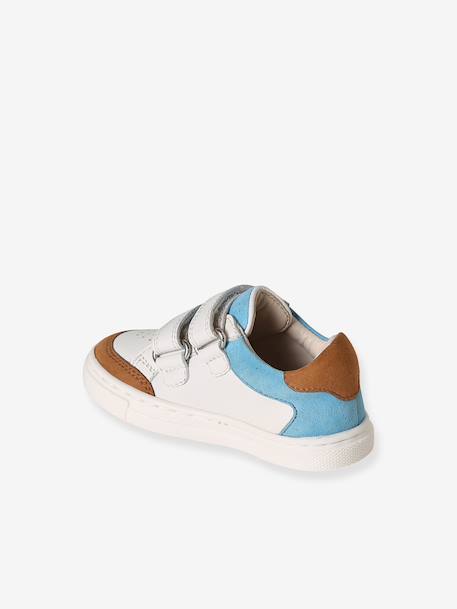 Leren baskets met klittenband voor baby's veel blauw - vertbaudet enfant 