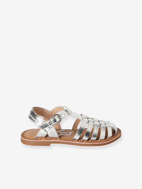 Sandales enfant cuir fisherman argent+or - vertbaudet enfant 