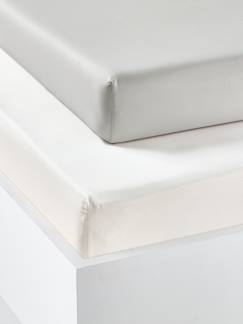 -Lot de 2 draps-housses enfant en coton recyclé