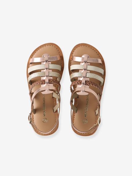 Sandales fille cuir multi brides or - vertbaudet enfant 