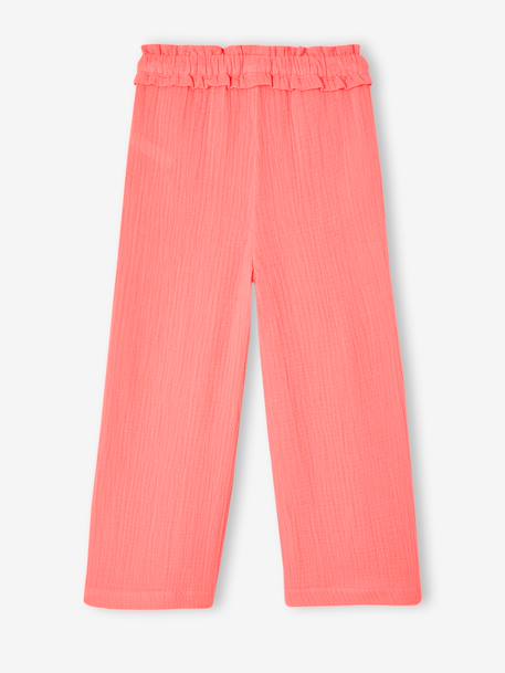 Pantalon large gaze de coton rose+vert de gris - vertbaudet enfant 