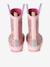 Bottes pluie fille caoutchouc bleu imprimé+écru+lot rose - vertbaudet enfant 