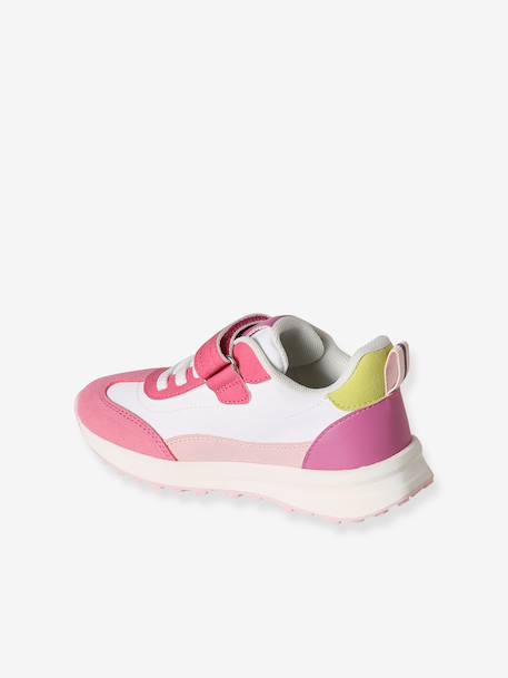 Elastische synthetische baskets voor kinderen veel beige+veel roze - vertbaudet enfant 
