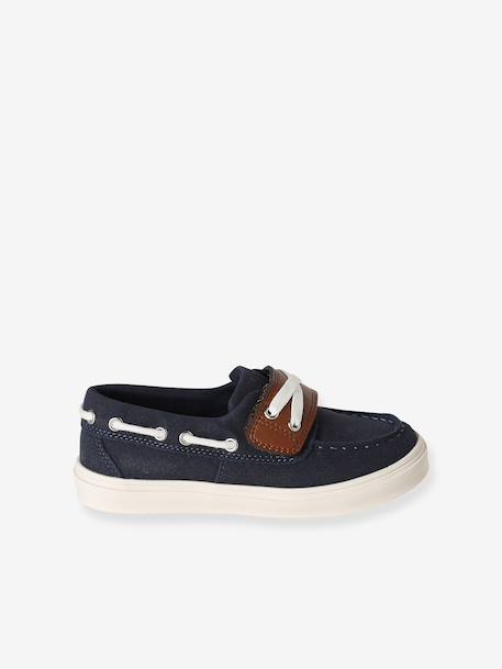Bootschoenen voor jongens met klittenband marineblauw - vertbaudet enfant 