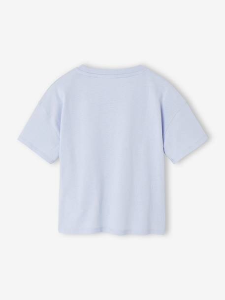 T-shirt fille manches Reine des neiges bleu ciel - vertbaudet enfant 