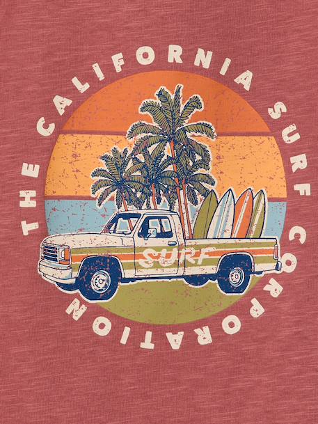 Débardeur imprimé 'California' bois de rose+écru - vertbaudet enfant 