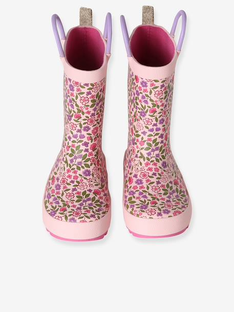 Rubberen regenlaarzen met print voor kinderen, kleutercollectie blauw, bedrukt+ecru+veel roze - vertbaudet enfant 