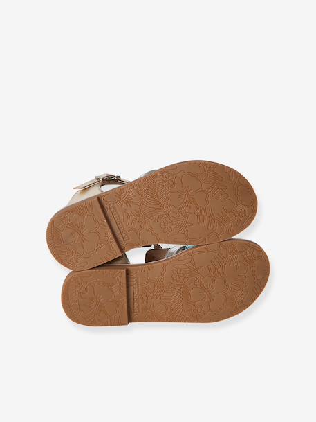 Sandales enfant cuir boucle or - vertbaudet enfant 