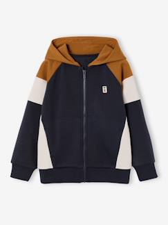 -Sweat zippé garçon capuche coloblock