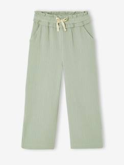 -Pantalon large gaze de coton