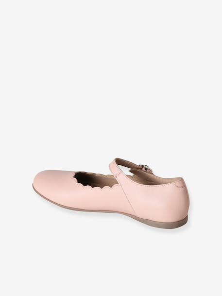 Ballerinas meisjes leer feston ROSE CLAIR UNI - vertbaudet enfant 