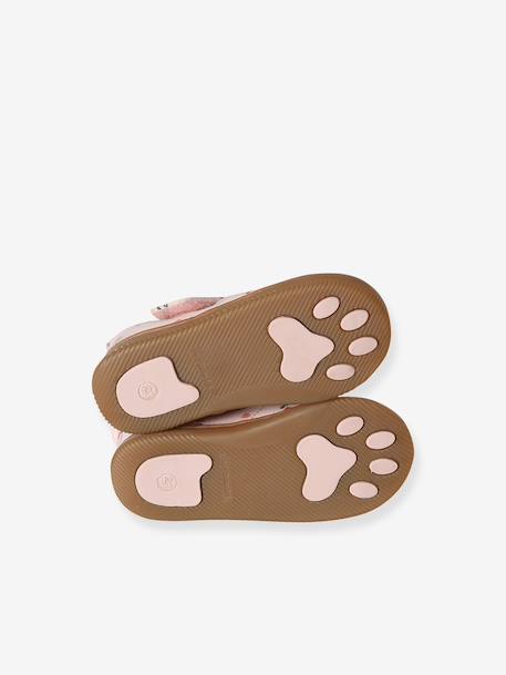 Chaussons bébé toile scratch blanc imprimé+bleu chambray+rose imprimé - vertbaudet enfant 