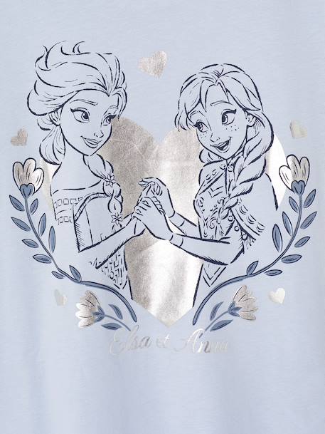T-shirt meisjes met REINE DES NEIGES mouwen hemelsblauw - vertbaudet enfant 
