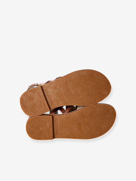 Sandales fille cuir multi brides or - vertbaudet enfant 