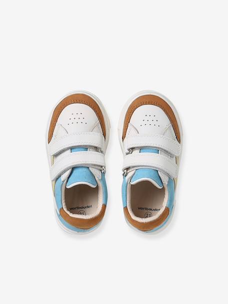 Leren baskets met klittenband voor baby's veel blauw - vertbaudet enfant 
