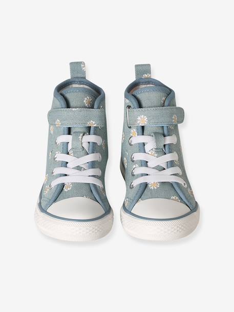 Synthetische hoge baskets voor kinderen jeansblauw - vertbaudet enfant 