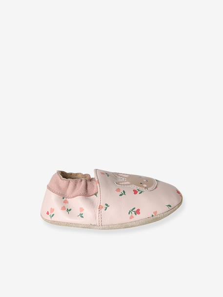 Chaussons bébé cuir souple blanc imprimé+bleu nuit+lot rose+or+rose imprimé+rose poudré+vieux rose - vertbaudet enfant 