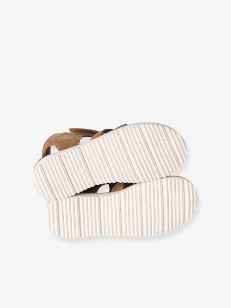 Sandales enfant cuir à scratch camel - vertbaudet enfant 