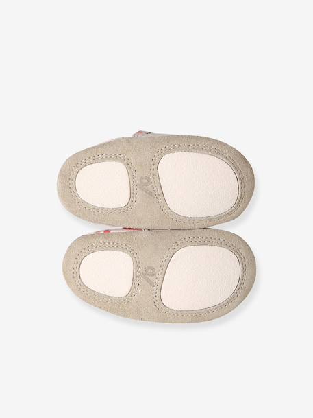 Chaussons bébé cuir souple blanc imprimé+bleu nuit+lot rose+or+rose imprimé+rose poudré+vieux rose - vertbaudet enfant 