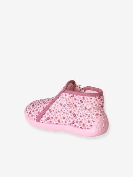 Chaussons zippés bébé fabriqués en France rose imprimé - vertbaudet enfant 
