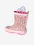 Bottes pluie fille caoutchouc bleu imprimé+écru+lot rose - vertbaudet enfant 