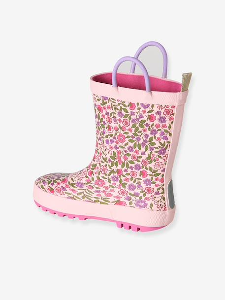 Rubberen regenlaarzen met print voor kinderen, kleutercollectie blauw, bedrukt+ecru+veel roze - vertbaudet enfant 