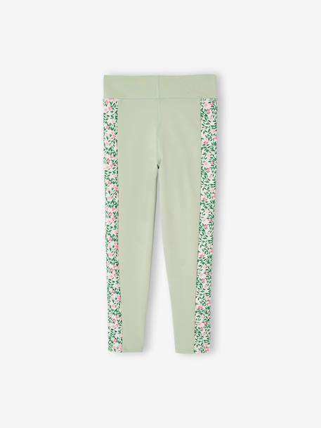 Grafische sportlegging voor meisjes rozen+saliegroen - vertbaudet enfant 