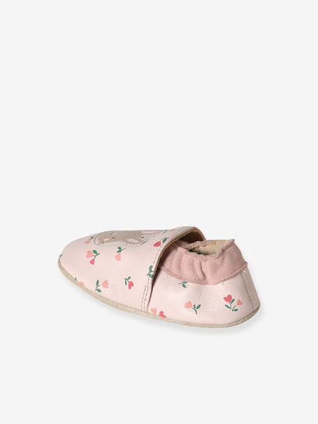 Chaussons bébé cuir souple blanc imprimé+bleu nuit+lot rose+or+rose imprimé+rose poudré+vieux rose - vertbaudet enfant 