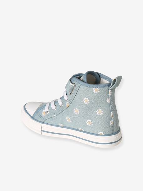 Synthetische hoge baskets voor kinderen jeansblauw - vertbaudet enfant 