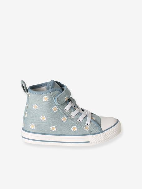 Baskets montantes enfant textile bleu jean - vertbaudet enfant 