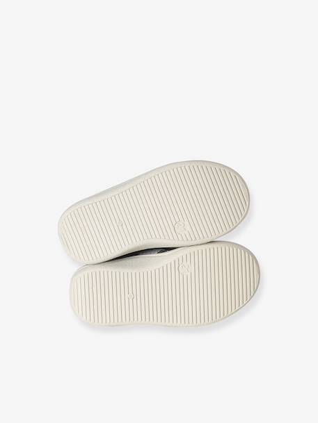 Chaussons bébé textile zippés gris imprimé - vertbaudet enfant 
