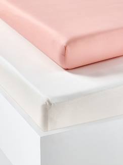 -Lot de 2 draps-housses enfant en coton recyclé