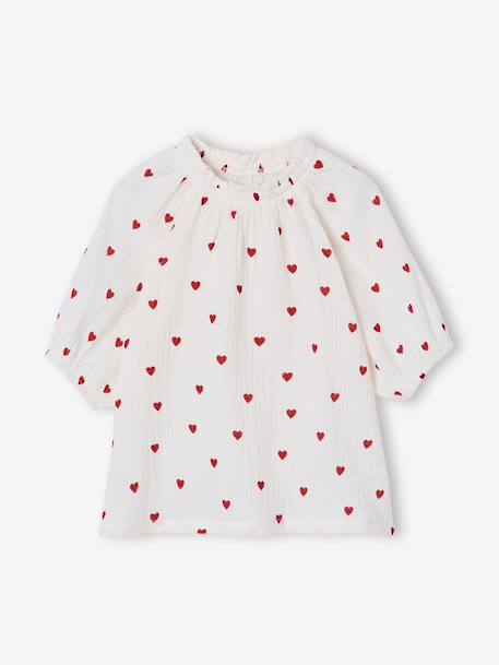 Fille-Chemise, blouse, tunique-Blouse fille en gaze de coton