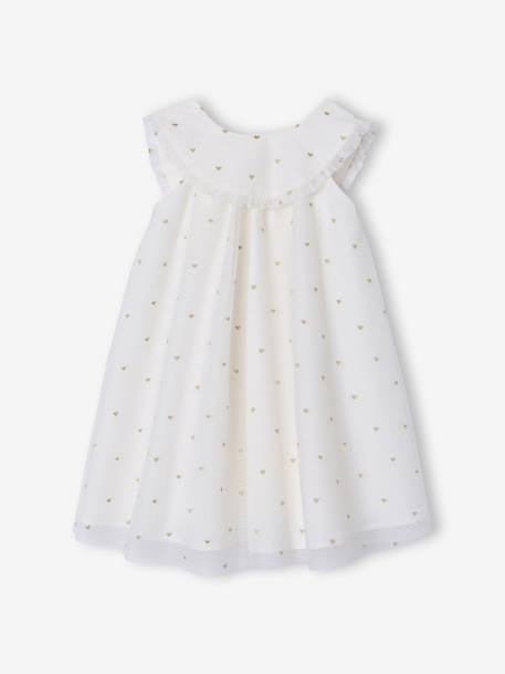 Robe évasée fille tulle brodée blanc - vertbaudet enfant 