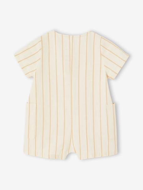 Gestreepte combishort voor babyjongens beige, gestreept - vertbaudet enfant 