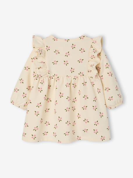 Jurk baby meisjes in velour ecru - vertbaudet enfant 