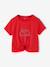 T-shirt voor meisjes met een sierlijke strikdetail blauw, gestreept+ecru+rood - vertbaudet enfant 