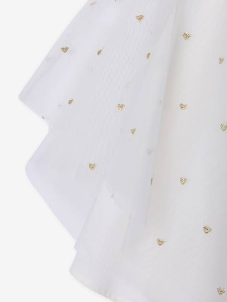 Robe évasée fille tulle brodée blanc - vertbaudet enfant 