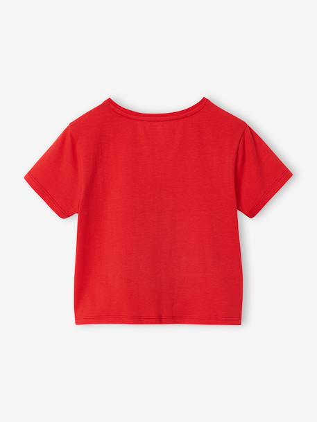 T-shirt fille détail noeud fantaisie écru+rayé bleu+rouge - vertbaudet enfant 